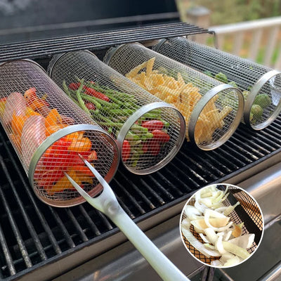 -Rolling Grilling Basket