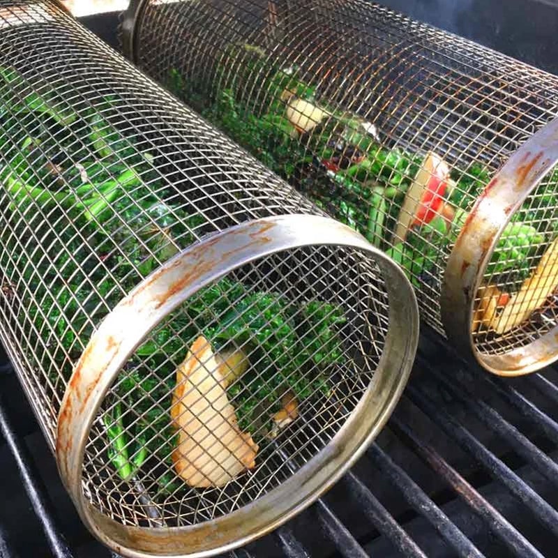 -Rolling Grilling Basket