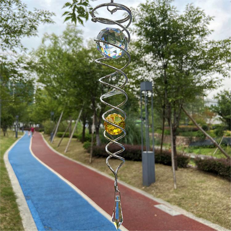 - Gazing Ball Spiral Tail Wind Spinner Stabilizer