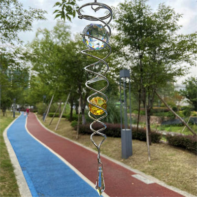 - Gazing Ball Spiral Tail Wind Spinner Stabilizer