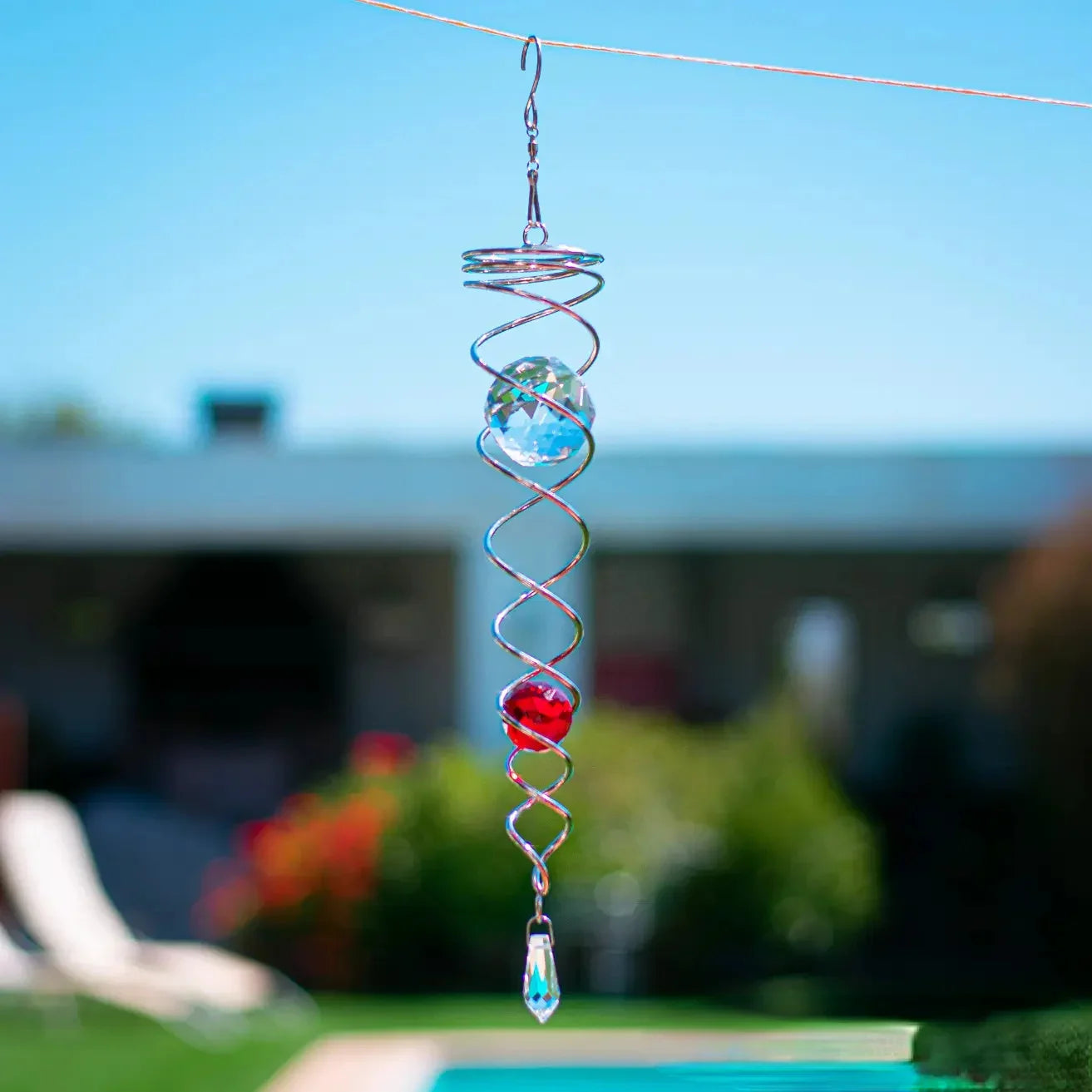 - Gazing Ball Spiral Tail Wind Spinner Stabilizer