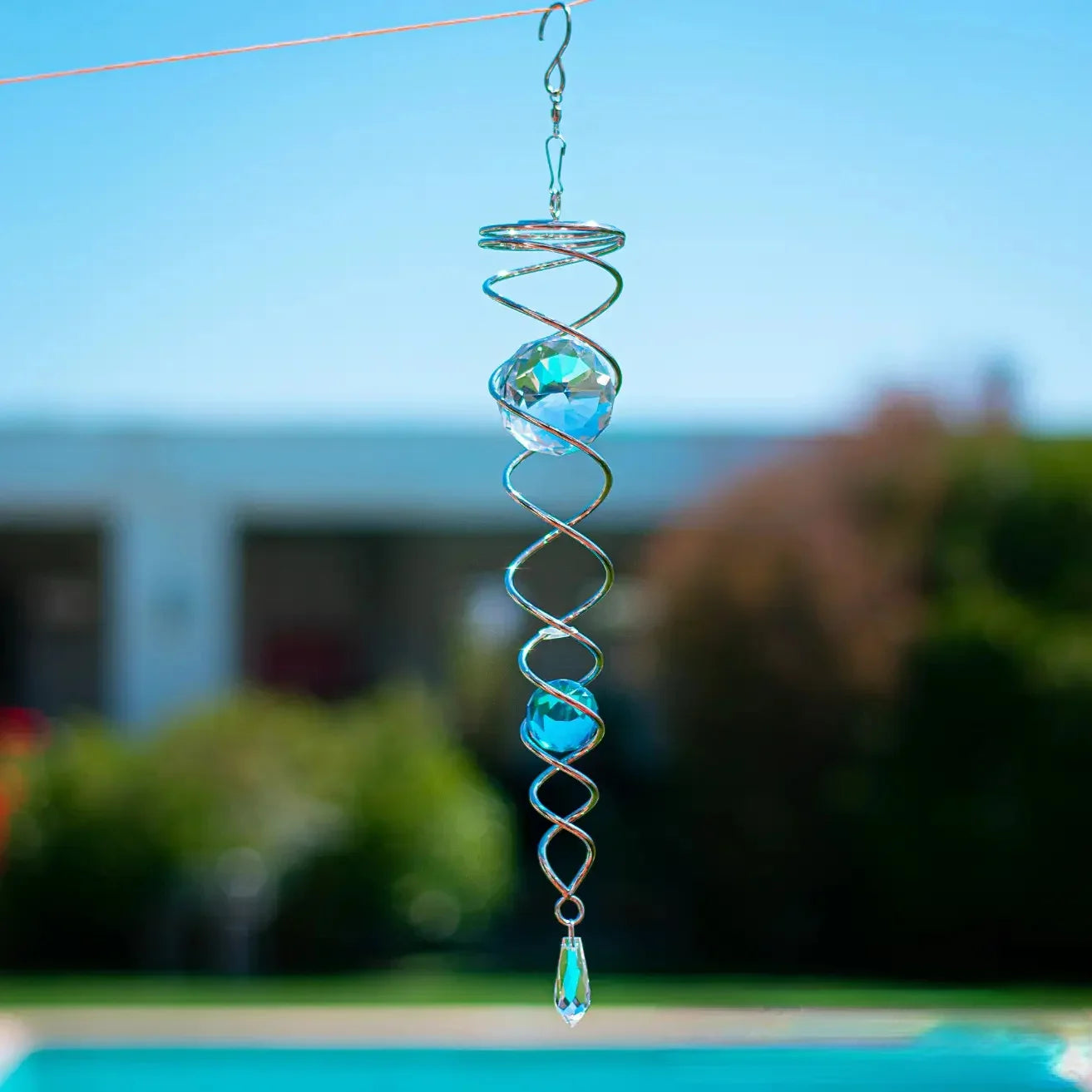 - Gazing Ball Spiral Tail Wind Spinner Stabilizer