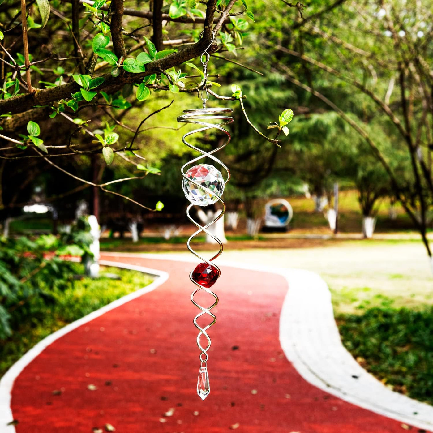 - Gazing Ball Spiral Tail Wind Spinner Stabilizer