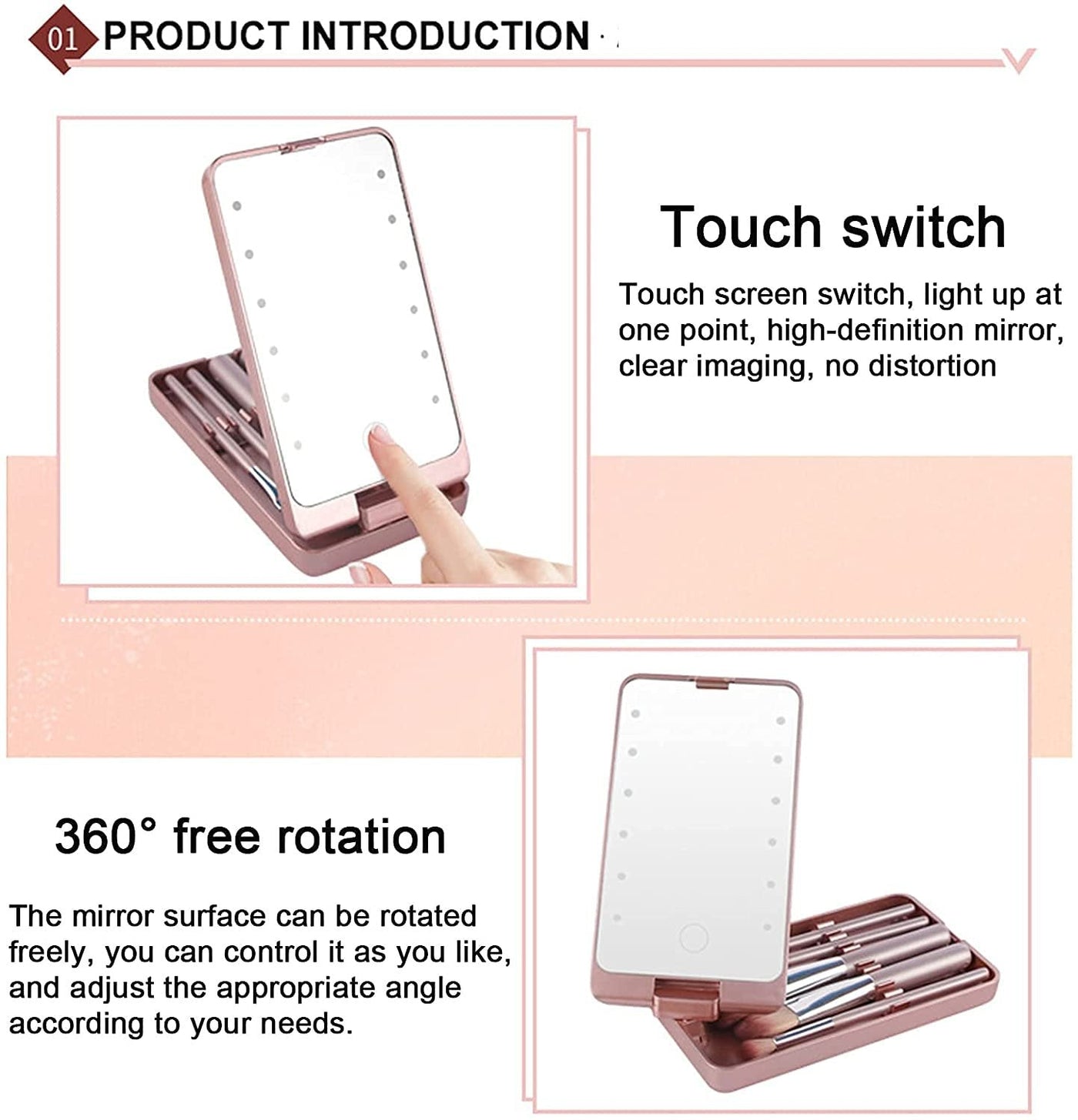 🔥🔥Travel Makeup Brush Set  with LED light