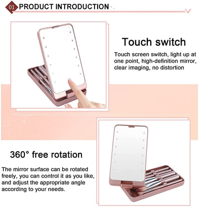 🔥🔥Travel Makeup Brush Set  with LED light